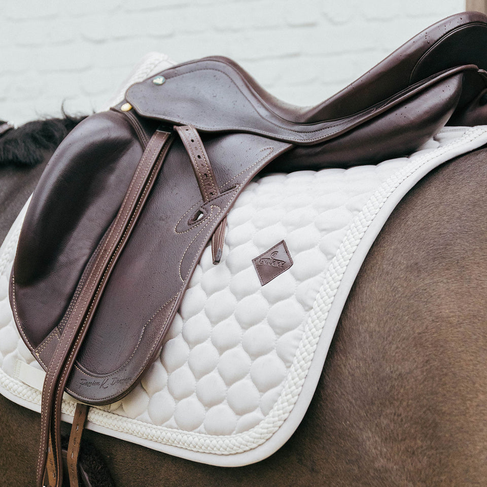 Kentucky Horsewear Plaited Cord Dressage Saddle Cloth - Beige