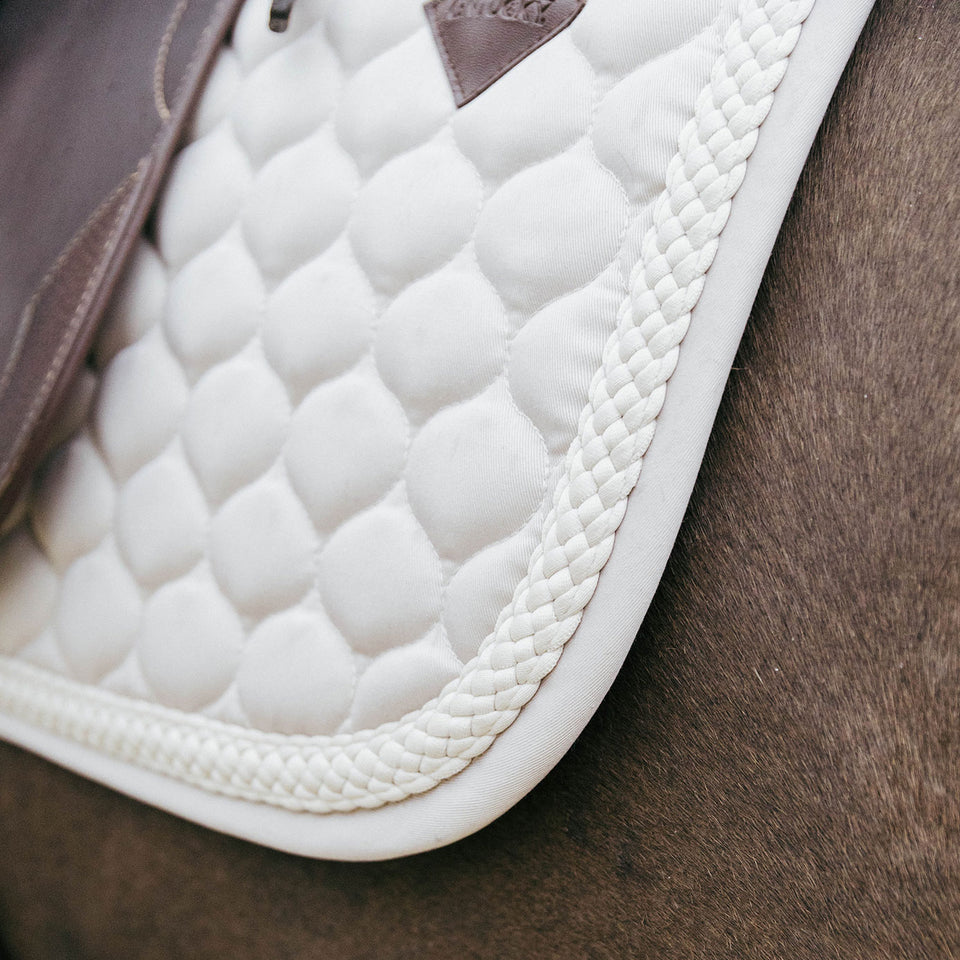 Kentucky Horsewear Plaited Cord Dressage Saddle Cloth - Beige
