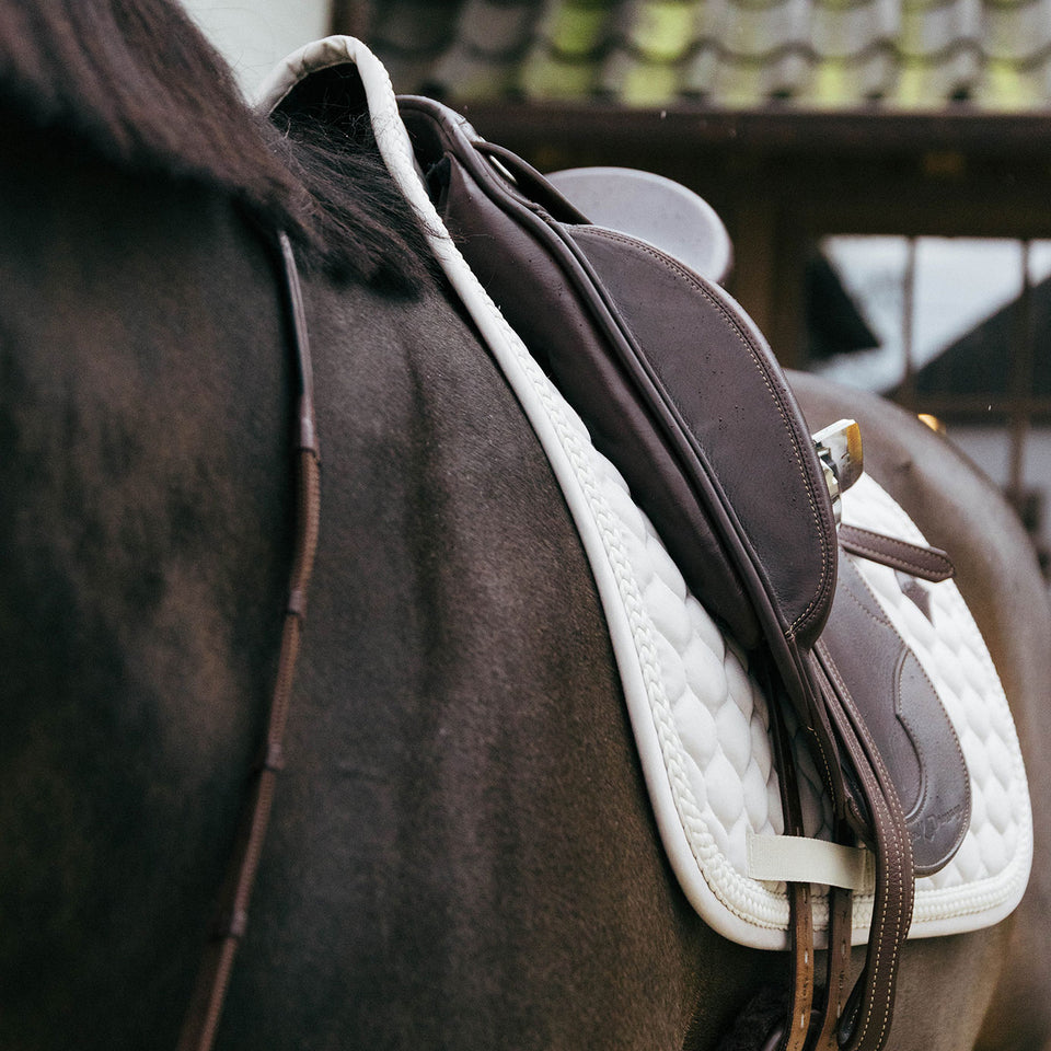 Kentucky Horsewear Plaited Cord Dressage Saddle Cloth - Beige