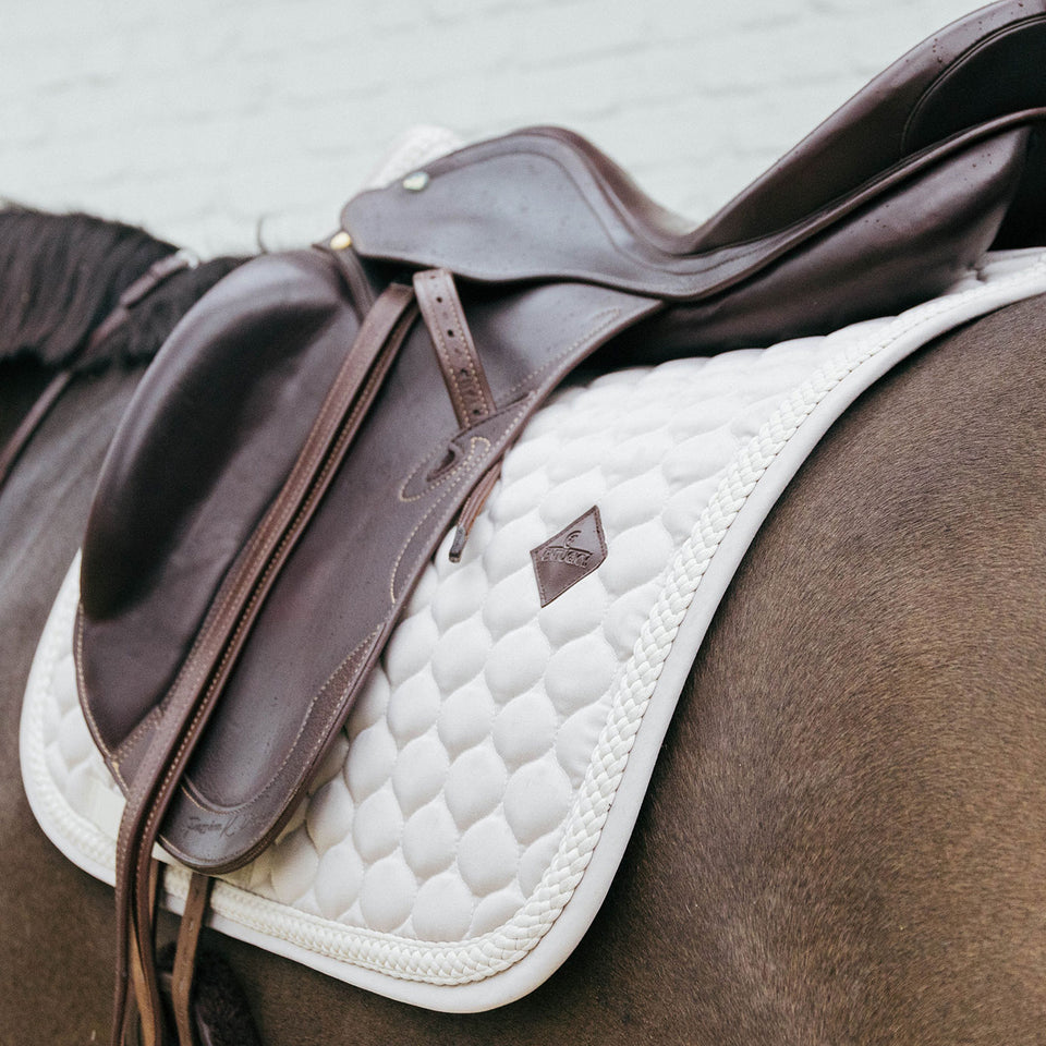 Kentucky Horsewear Plaited Cord Dressage Saddle Cloth - Beige