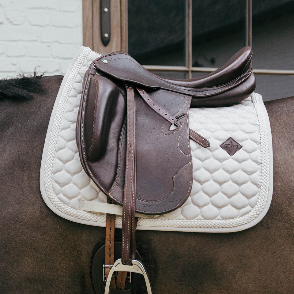 Kentucky Horsewear Plaited Cord Dressage Saddle Cloth - Beige
