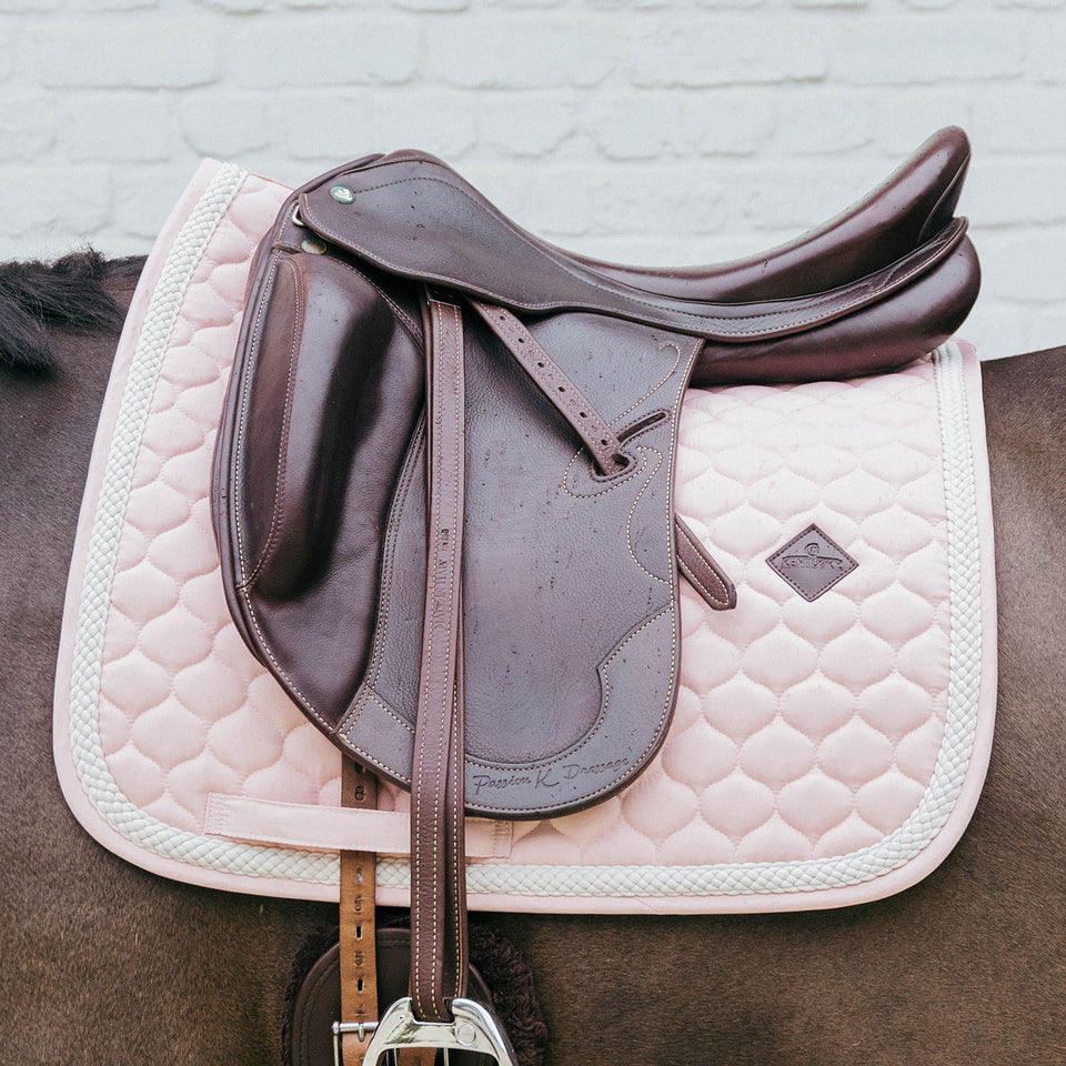 Kentucky Horsewear Plaited Cord Dressage Saddle Cloth - Soft Rose