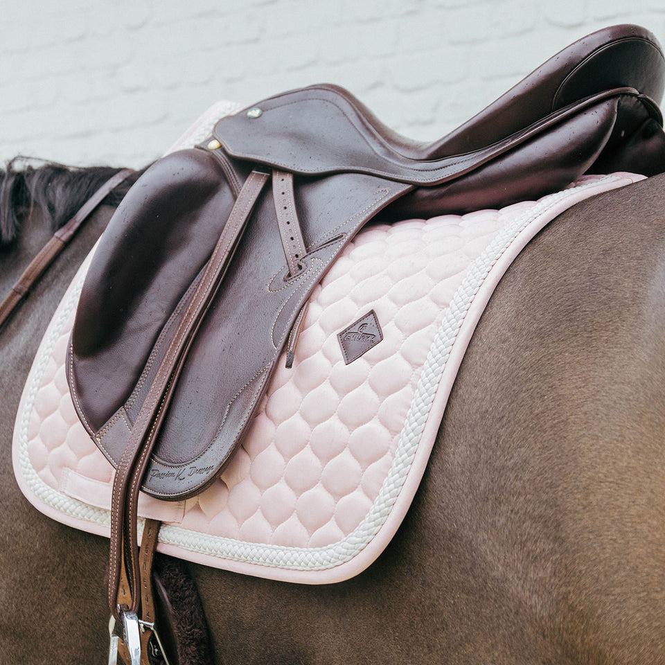 Kentucky Horsewear Plaited Cord Dressage Saddle Cloth - Soft Rose