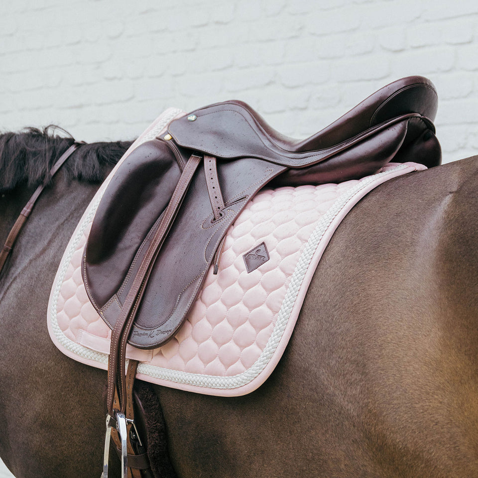 Kentucky Horsewear Plaited Cord Dressage Saddle Cloth - Soft Rose