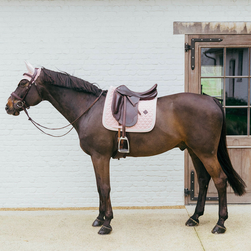 Kentucky Horsewear Plaited Cord Dressage Saddle Cloth - Soft Rose