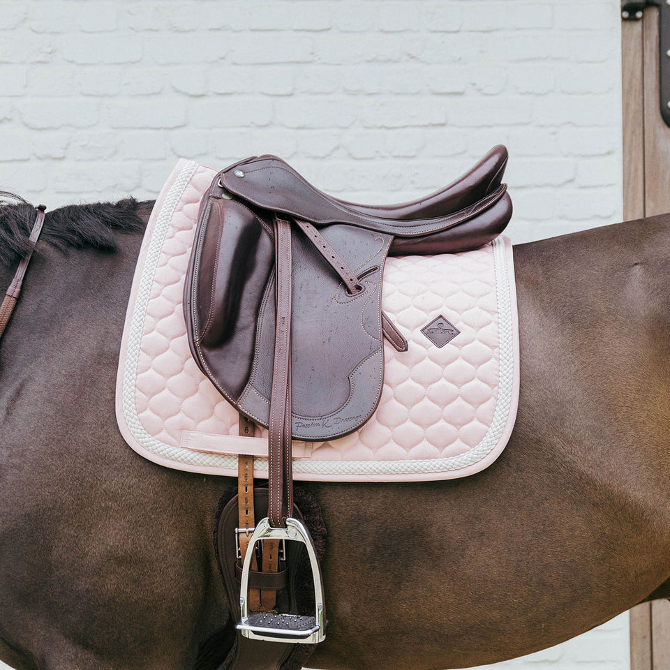 Kentucky Horsewear Plaited Cord Dressage Saddle Cloth - Soft Rose