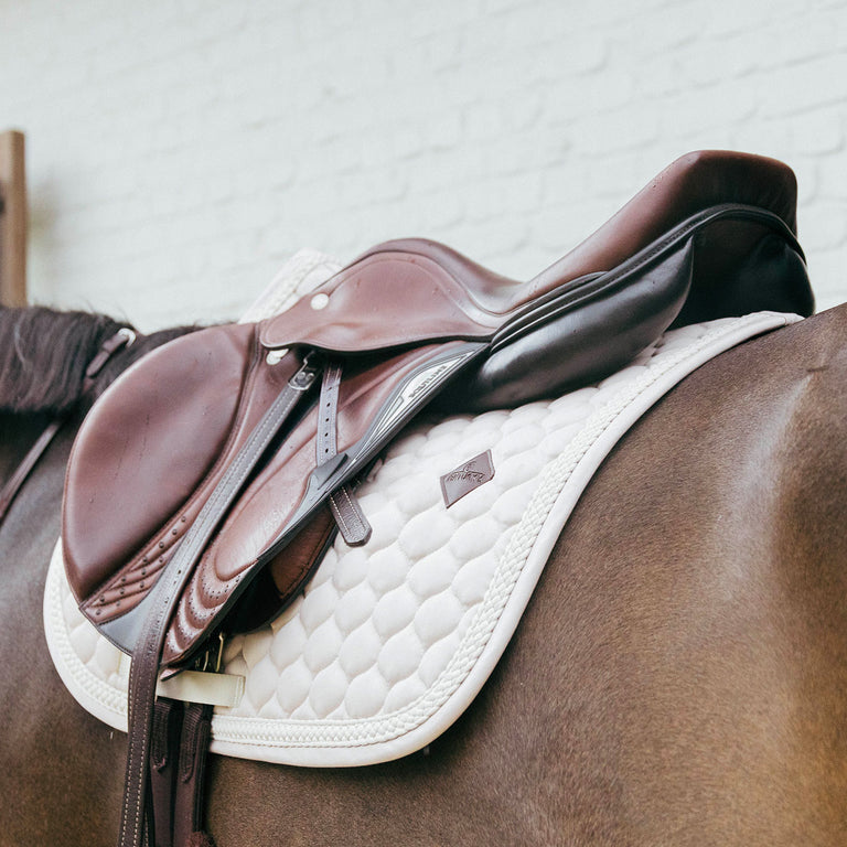 Kentucky Horsewear Plaited Cord Jumping Saddle Cloth - Beige