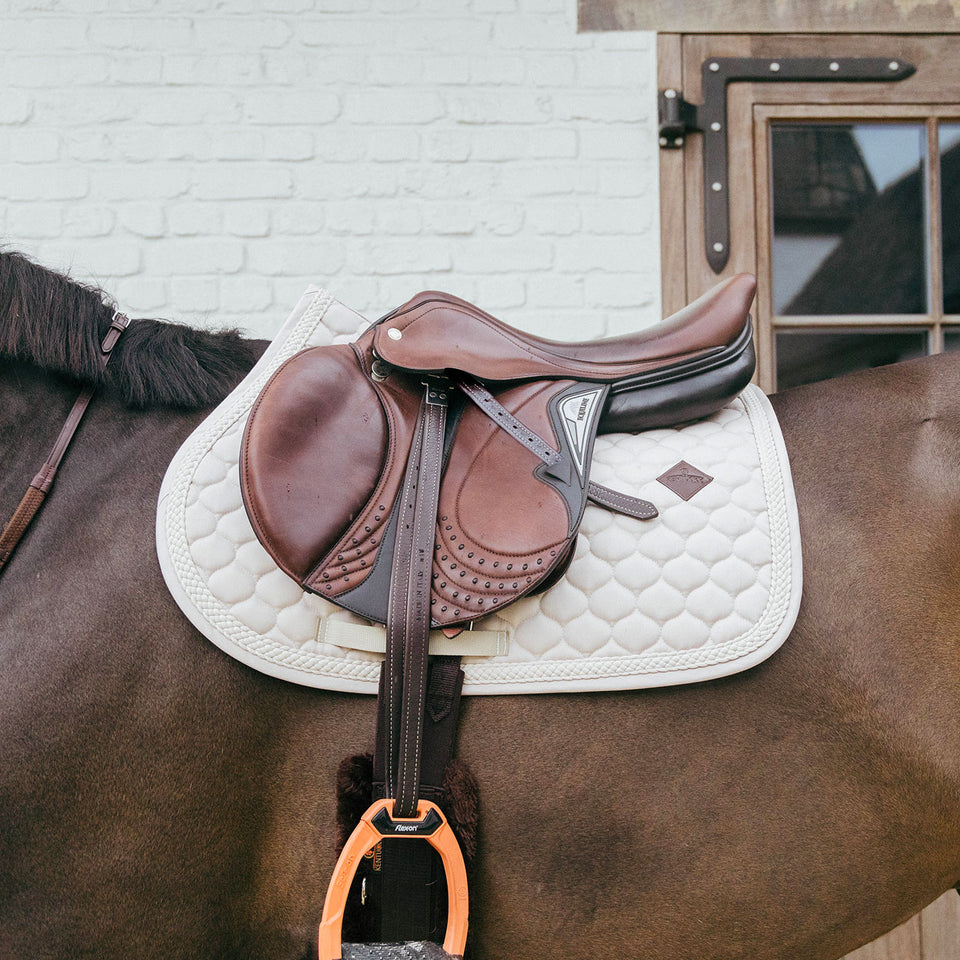 Kentucky Horsewear Plaited Cord Jumping Saddle Cloth - Beige
