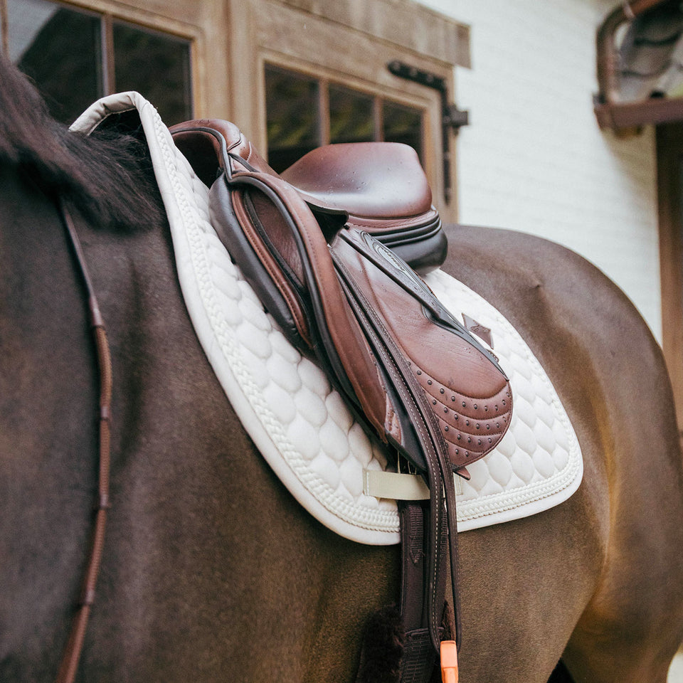 Kentucky Horsewear Plaited Cord Jumping Saddle Cloth - Beige