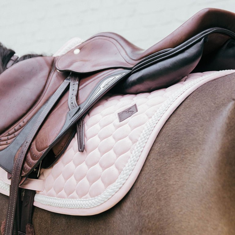 Kentucky Horsewear Plaited Cord Jumping Saddle Cloth - Soft Rose
