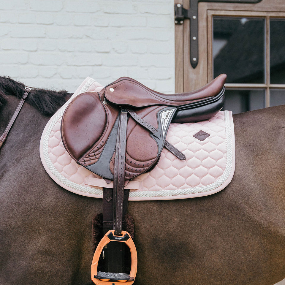 Kentucky Horsewear Plaited Cord Jumping Saddle Cloth - Soft Rose