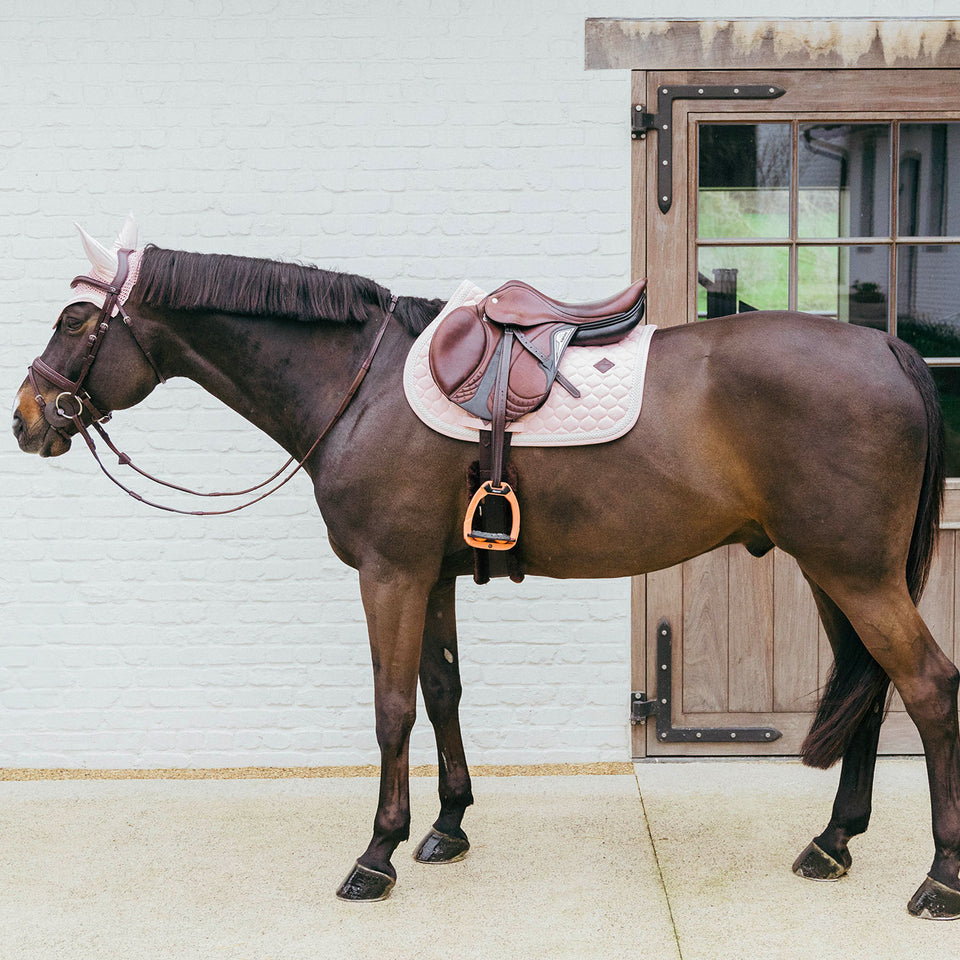 Kentucky Horsewear Plaited Cord Jumping Saddle Cloth - Soft Rose