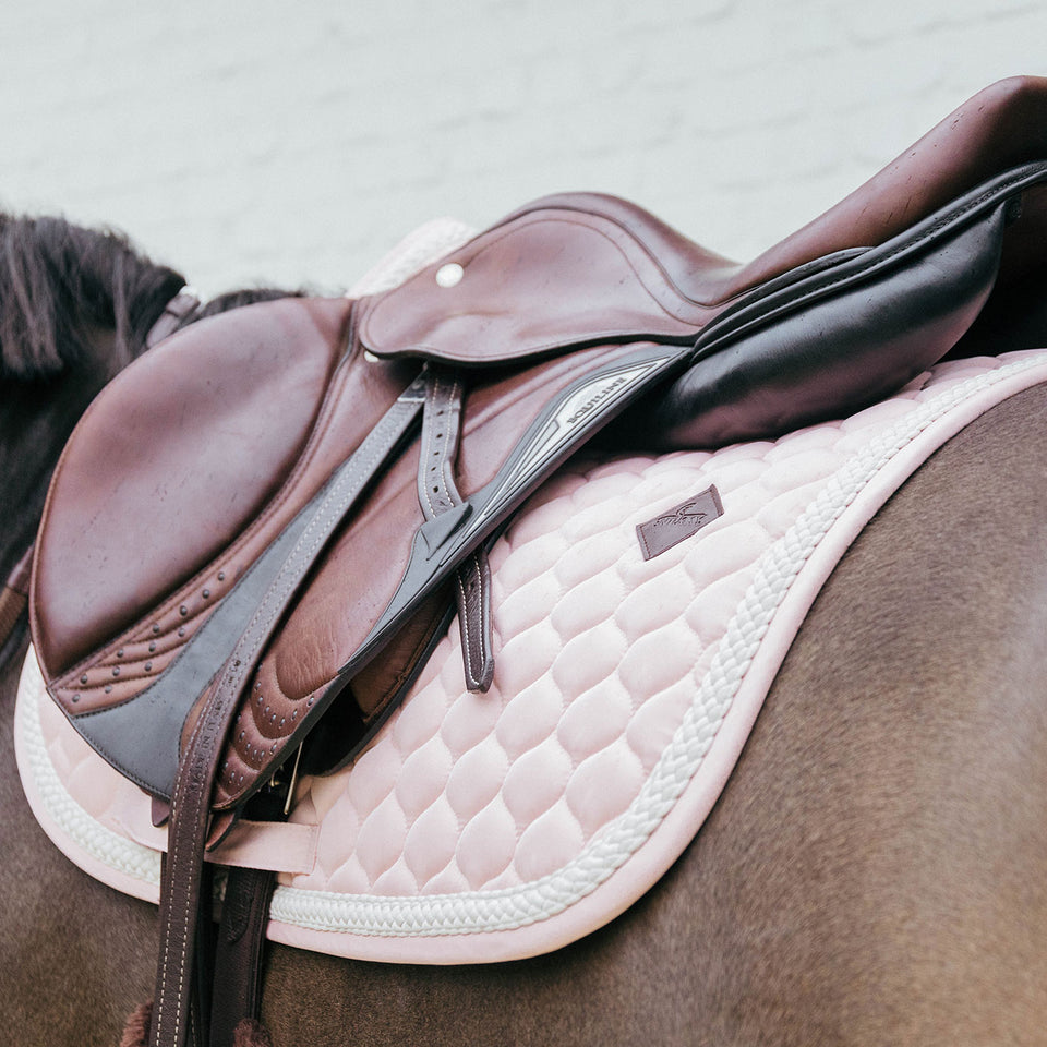 Kentucky Horsewear Plaited Cord Jumping Saddle Cloth - Soft Rose