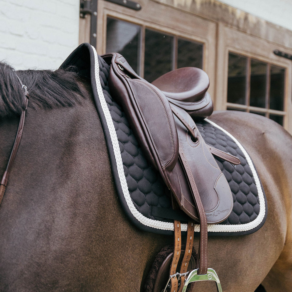 Kentucky Horsewear Plaited Cord Dressage Saddle Cloth - Black