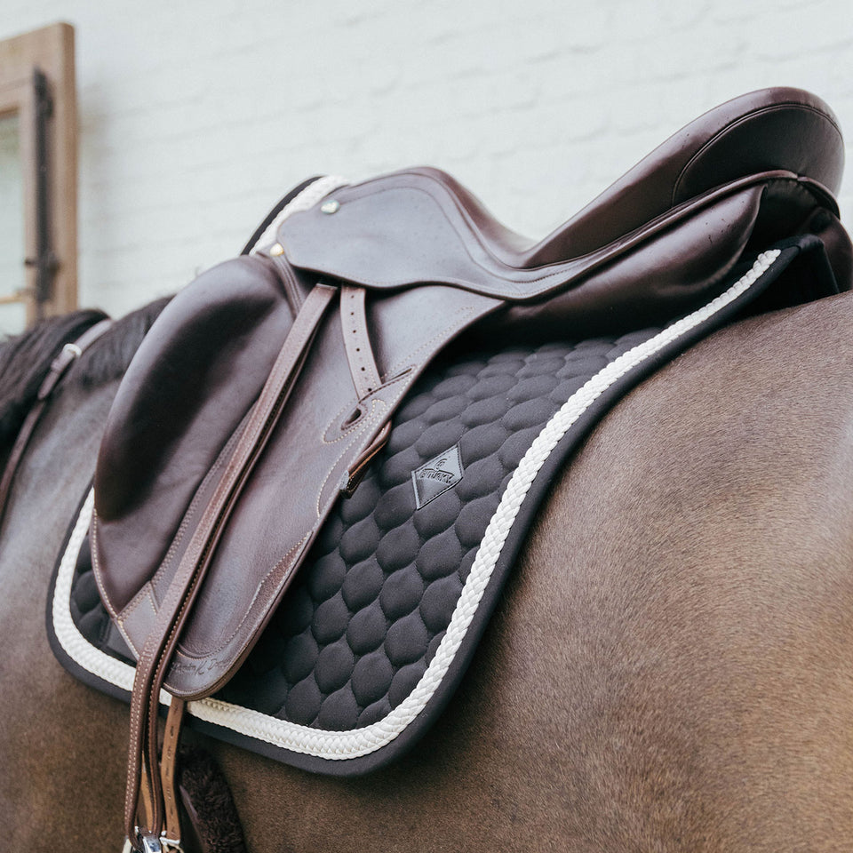 Kentucky Horsewear Plaited Cord Dressage Saddle Cloth - Black