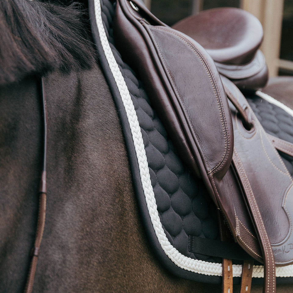 Kentucky Horsewear Plaited Cord Dressage Saddle Cloth - Black