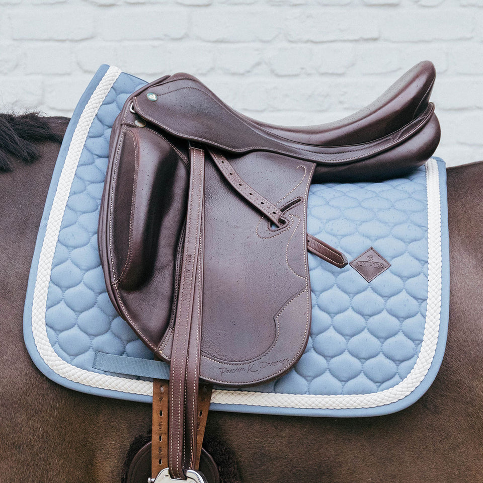 Kentucky Horsewear Plaited Cord Dressage Saddle Cloth - Light Blue