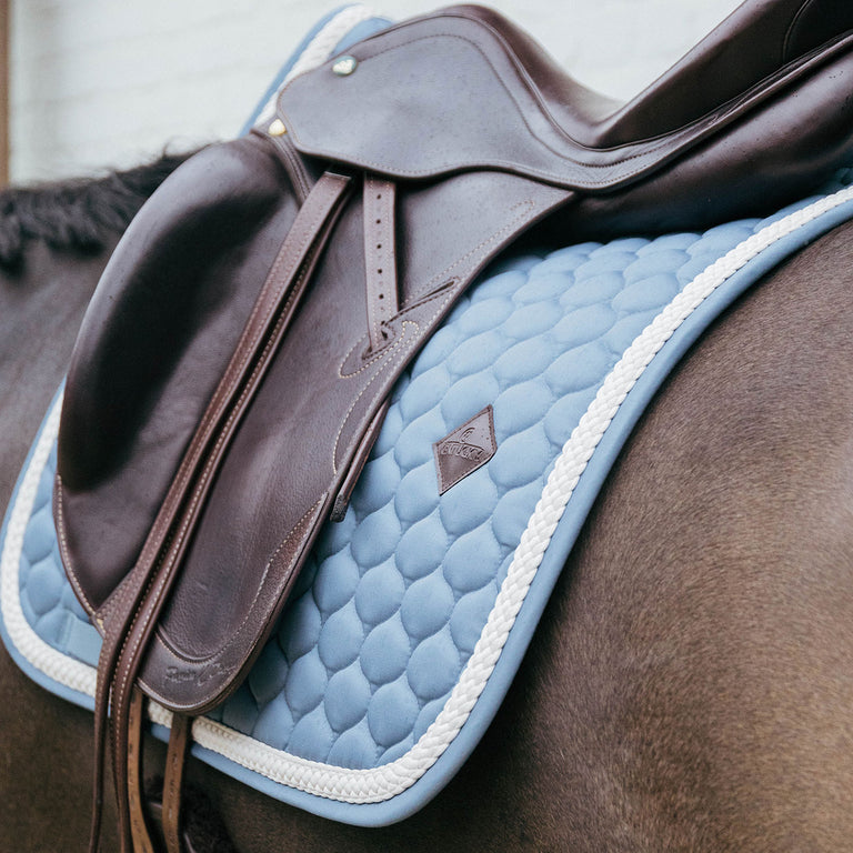 Kentucky Horsewear Plaited Cord Dressage Saddle Cloth - Light Blue
