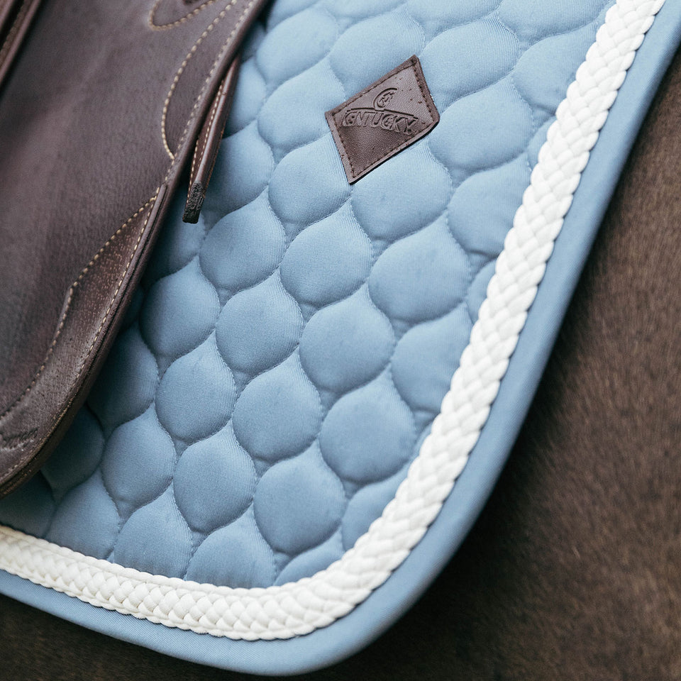 Kentucky Horsewear Plaited Cord Dressage Saddle Cloth - Light Blue