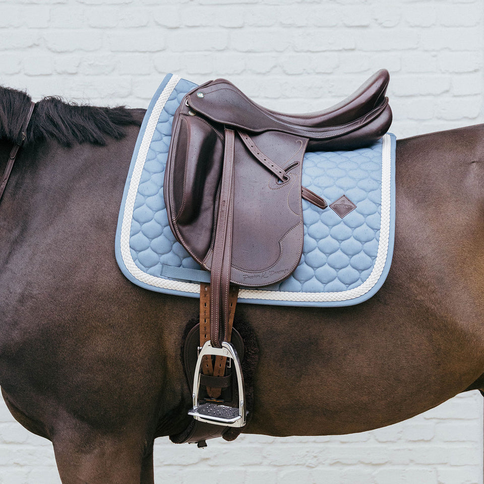 Kentucky Horsewear Plaited Cord Dressage Saddle Cloth - Light Blue