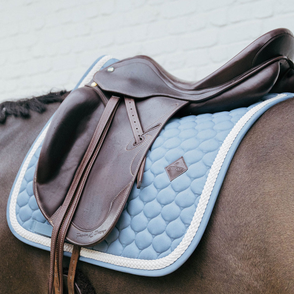 Kentucky Horsewear Plaited Cord Dressage Saddle Cloth - Light Blue