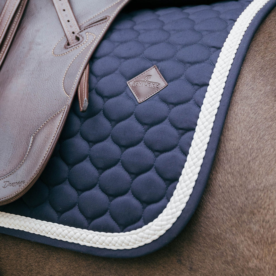 Kentucky Horsewear Plaited Cord Dressage Saddle Cloth - Navy