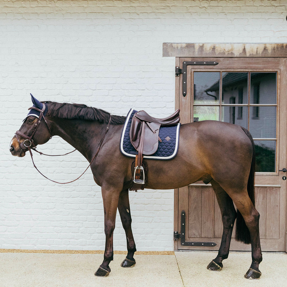 Kentucky Horsewear Plaited Cord Dressage Saddle Cloth - Navy