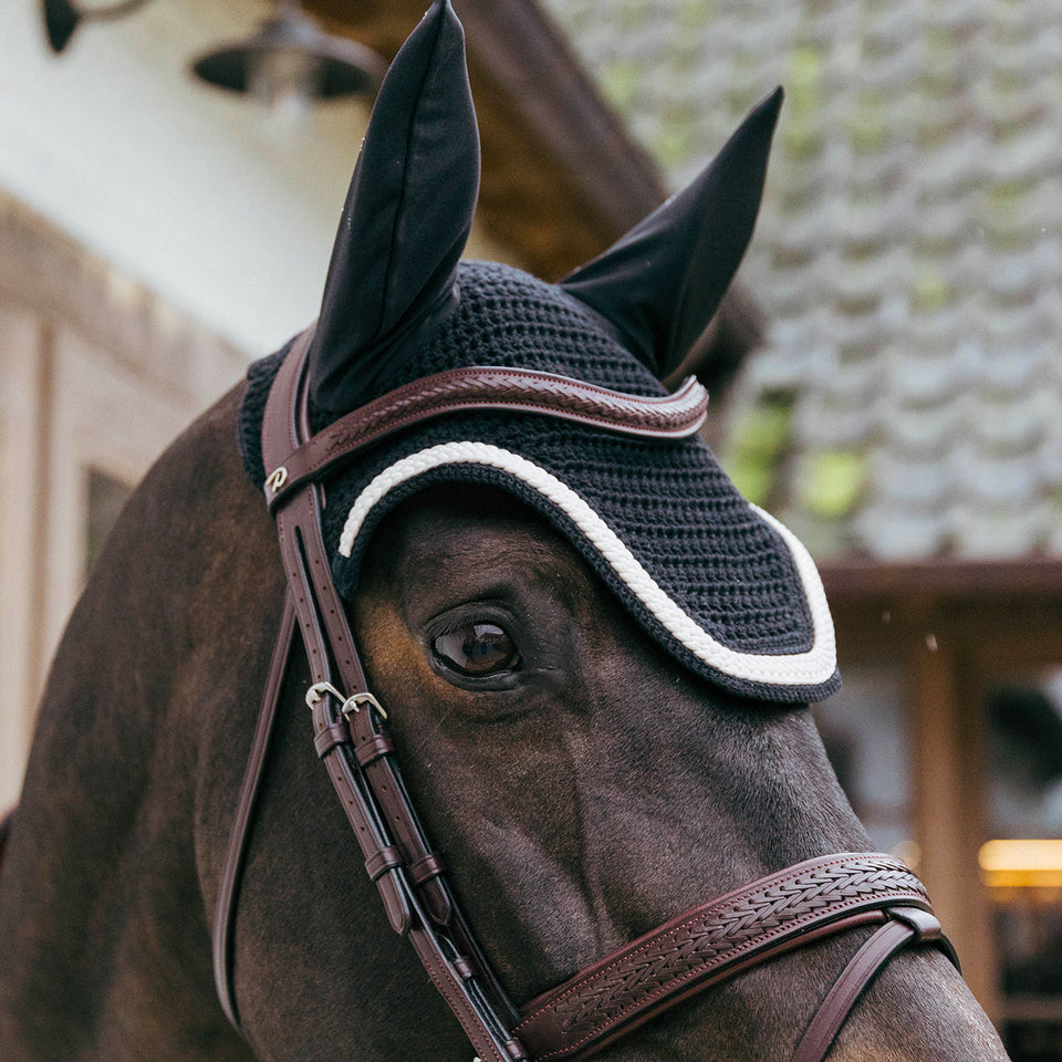 Kentucky Horsewear Wellington Plaited Cord Fly Veil - Black