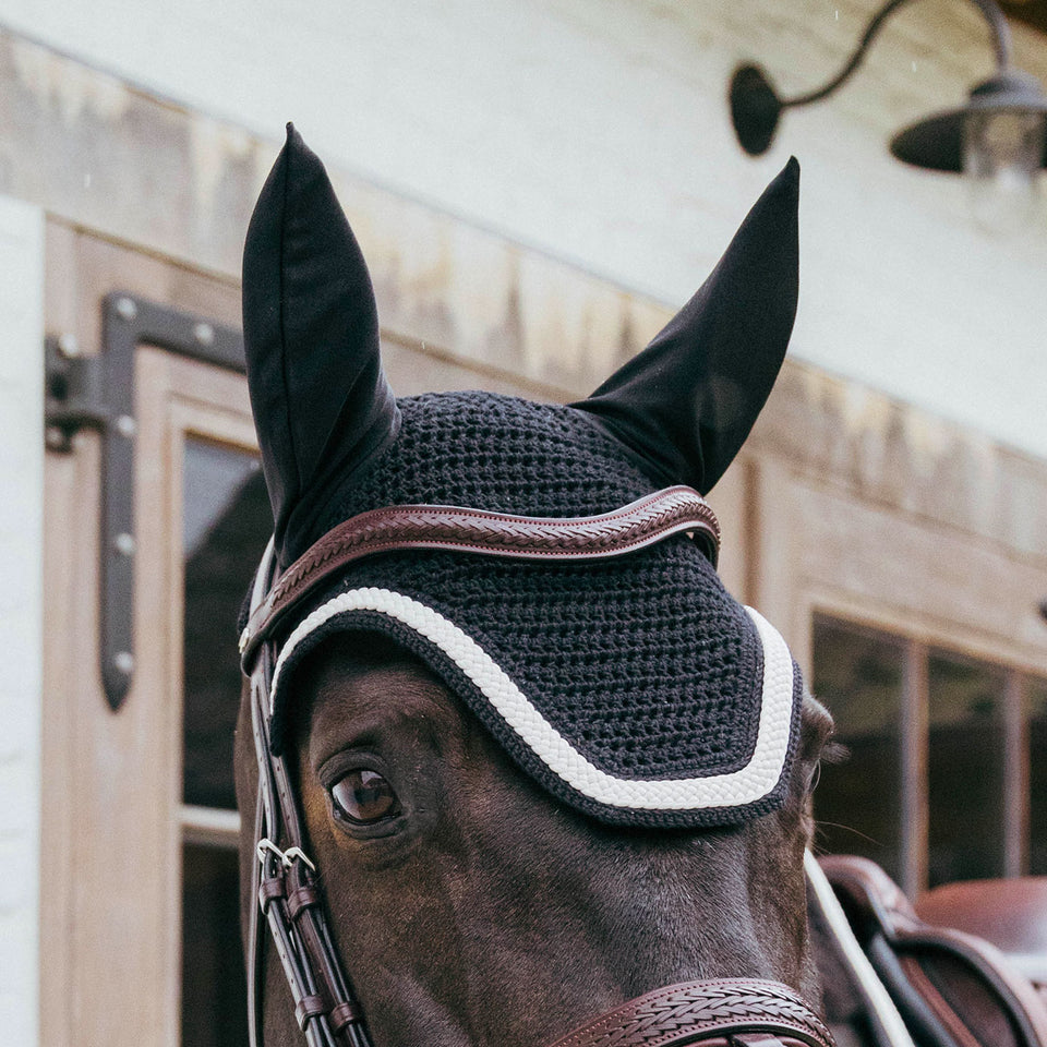 Kentucky Horsewear Wellington Plaited Cord Fly Veil - Black