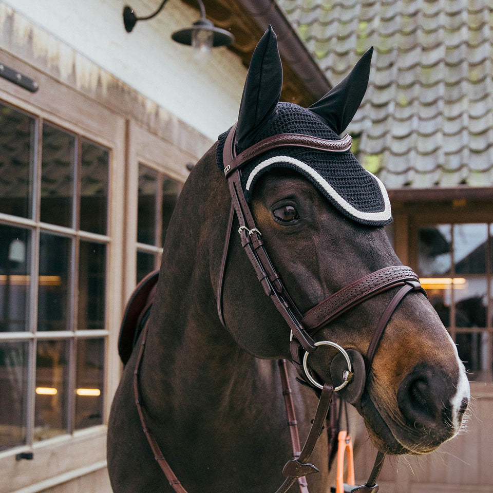 Kentucky Horsewear Wellington Plaited Cord Fly Veil - Black