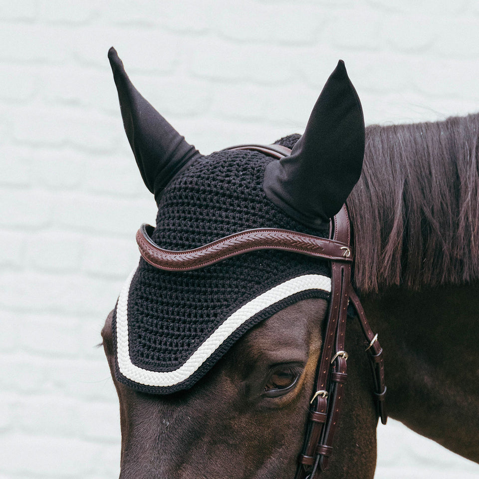 Kentucky Horsewear Wellington Plaited Cord Fly Veil - Black