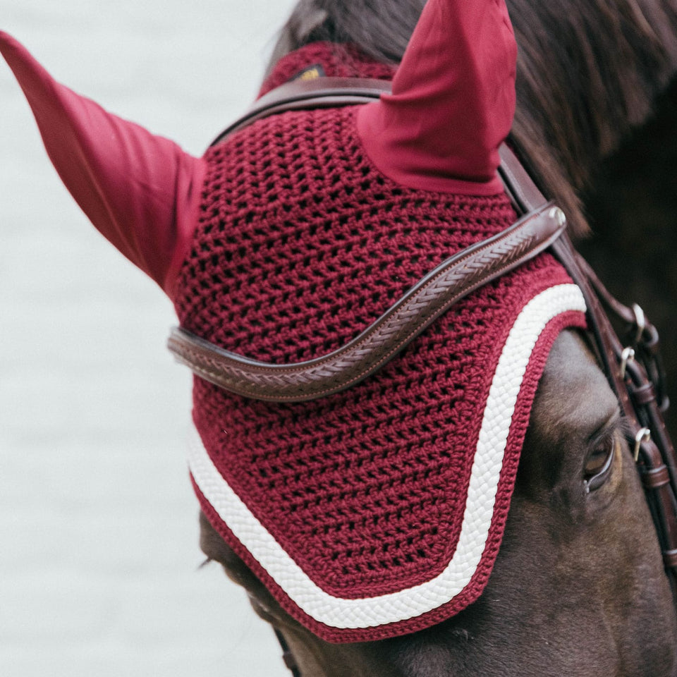 Kentucky Horsewear Wellington Plaited Cord Fly Veil - Bordeaux