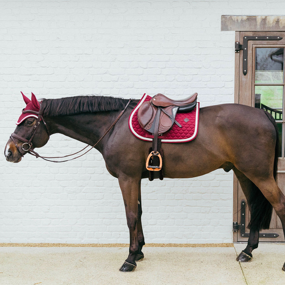 Kentucky Horsewear Wellington Plaited Cord Fly Veil - Bordeaux