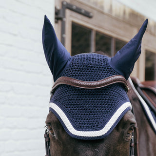 Kentucky Horsewear Wellington Plaited Cord Fly Veil - Navy