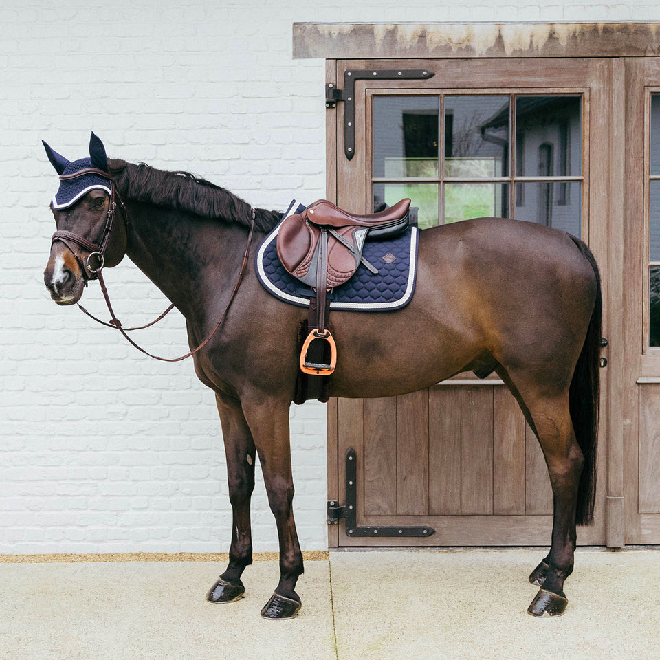Kentucky Horsewear Wellington Plaited Cord Fly Veil - Navy