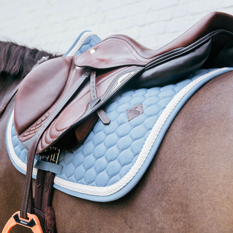 Kentucky Horsewear Plaited Cord Jumping Saddle Cloth - Light Blue