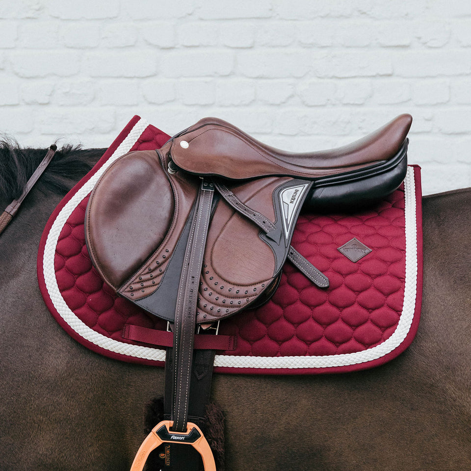 Kentucky Horsewear Plaited Cord Jumping Saddle Cloth - Bordeaux