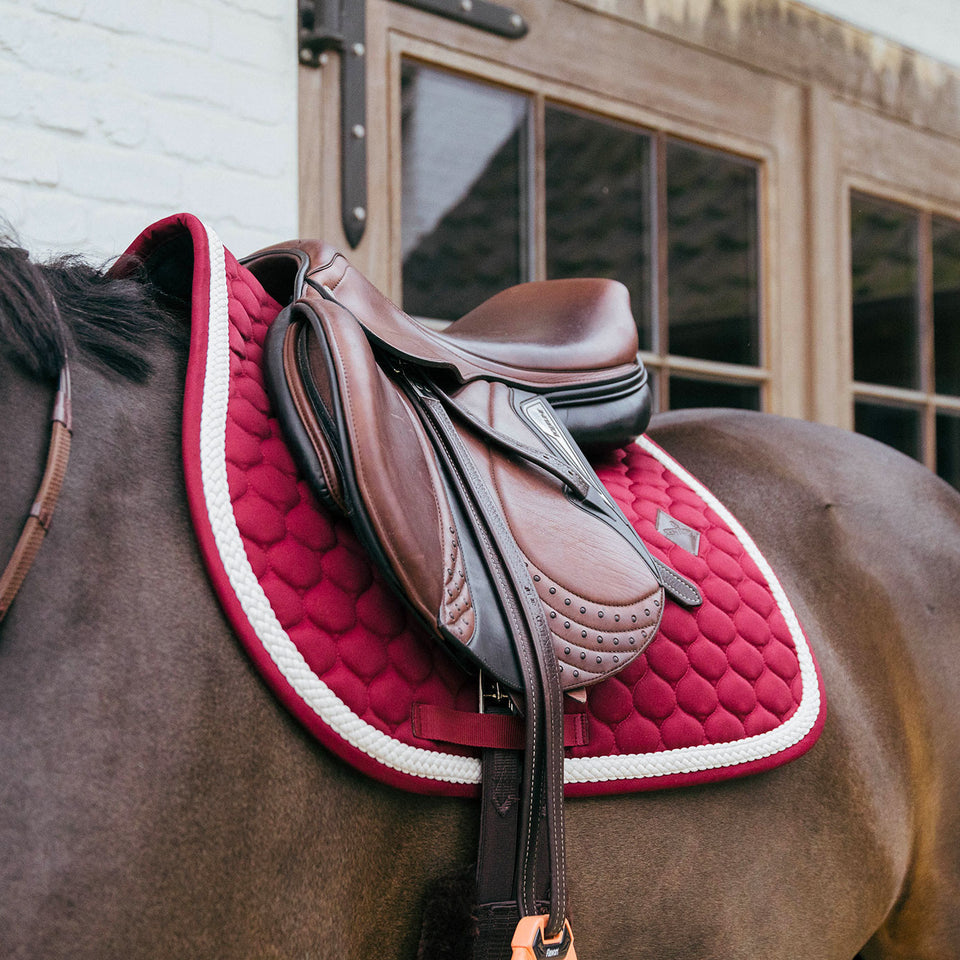 Kentucky Horsewear Plaited Cord Jumping Saddle Cloth - Bordeaux