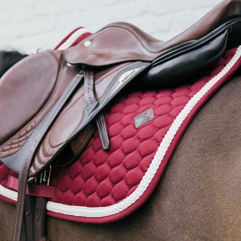 Kentucky Horsewear Plaited Cord Jumping Saddle Cloth - Bordeaux