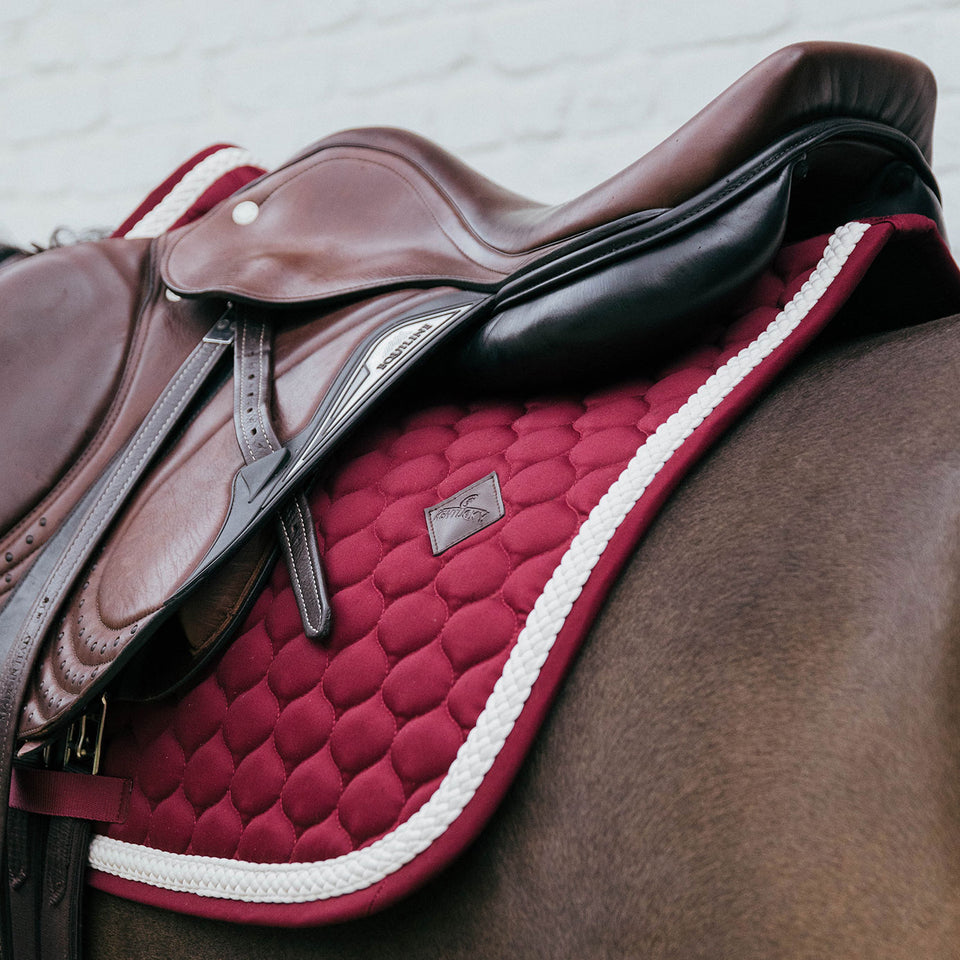 Kentucky Horsewear Plaited Cord Jumping Saddle Cloth - Bordeaux