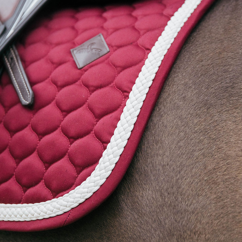 Kentucky Horsewear Plaited Cord Jumping Saddle Cloth - Bordeaux