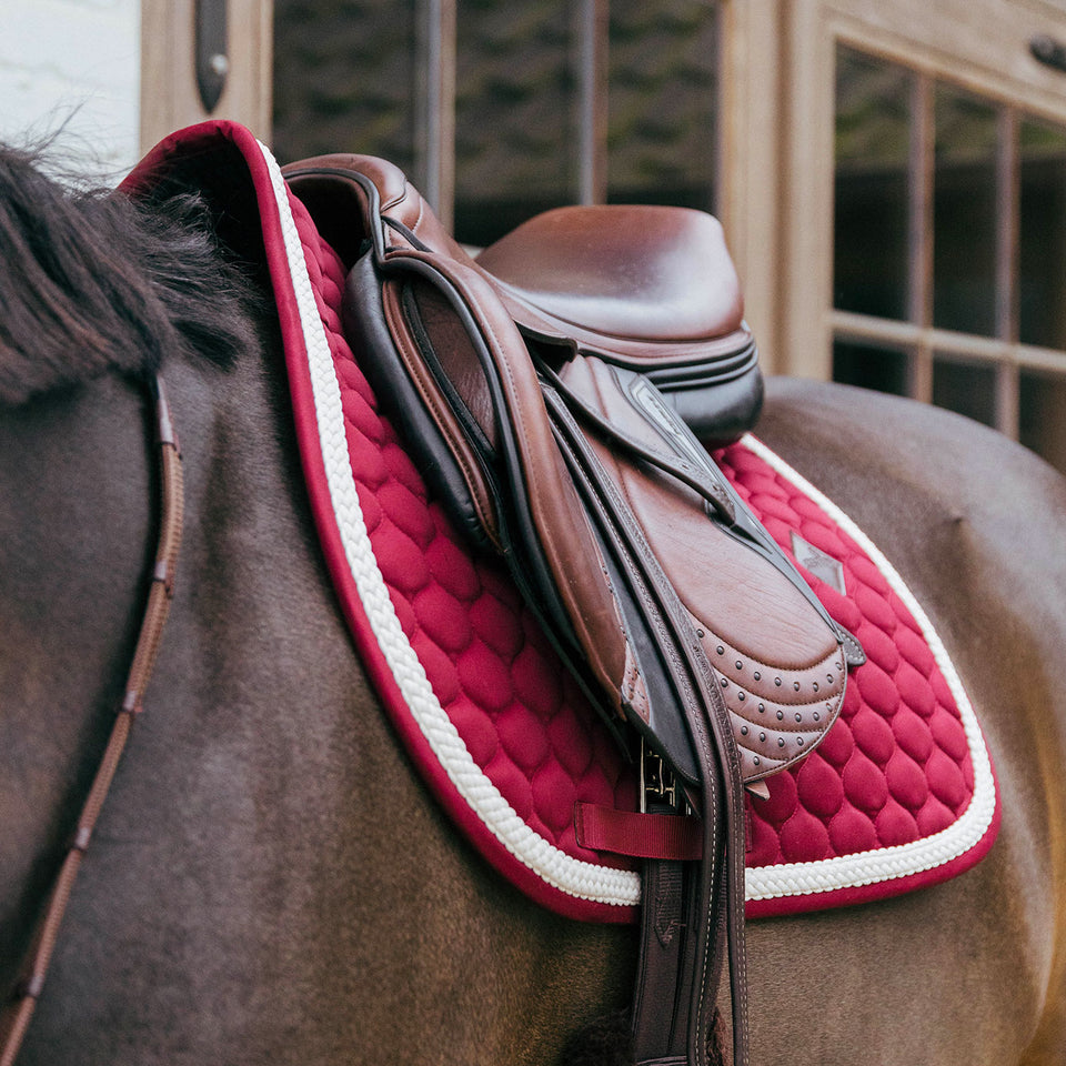 Kentucky Horsewear Plaited Cord Jumping Saddle Cloth - Bordeaux