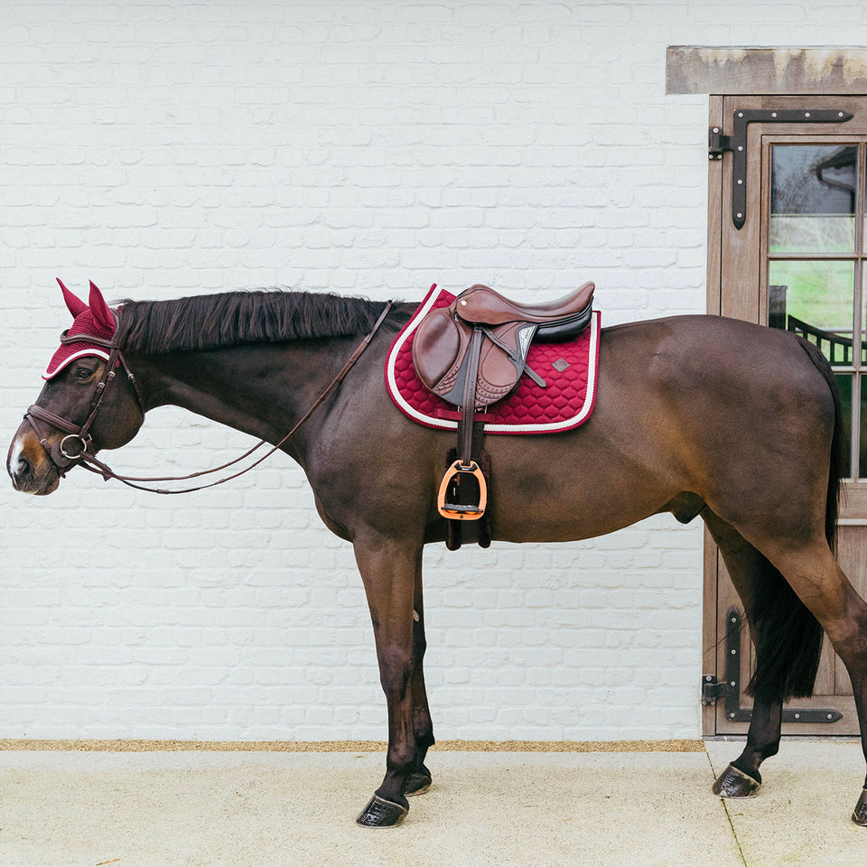 Kentucky Horsewear Plaited Cord Jumping Saddle Cloth - Bordeaux