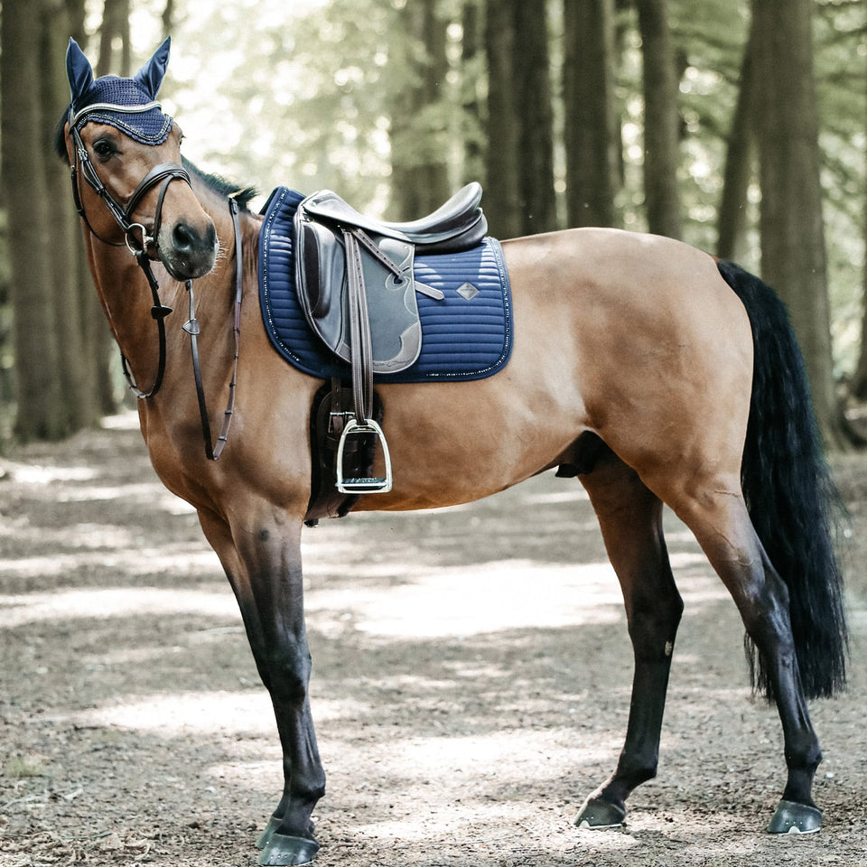 Kentucky Horsewear Pearls Dressage Saddle Cloth - Navy