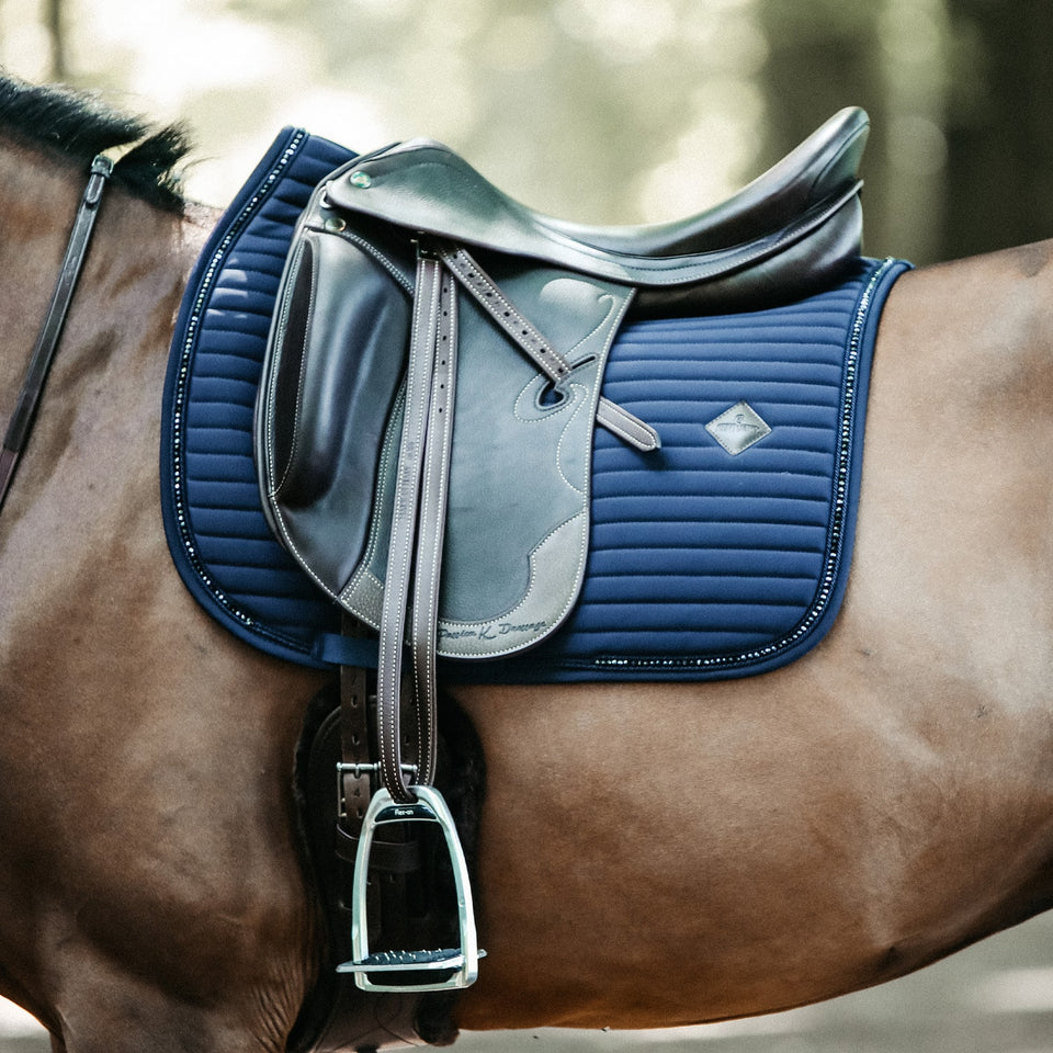 Kentucky Horsewear Pearls Dressage Saddle Cloth - Navy