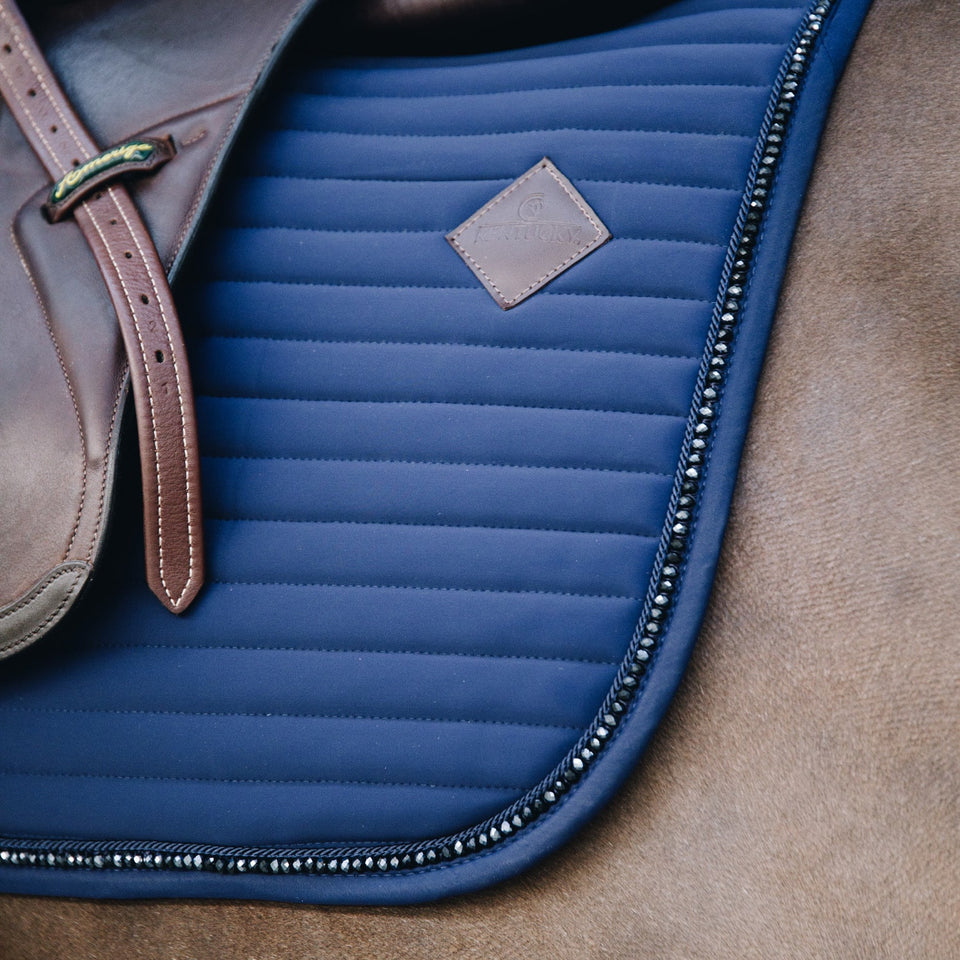 Kentucky Horsewear Pearls Dressage Saddle Cloth - Navy