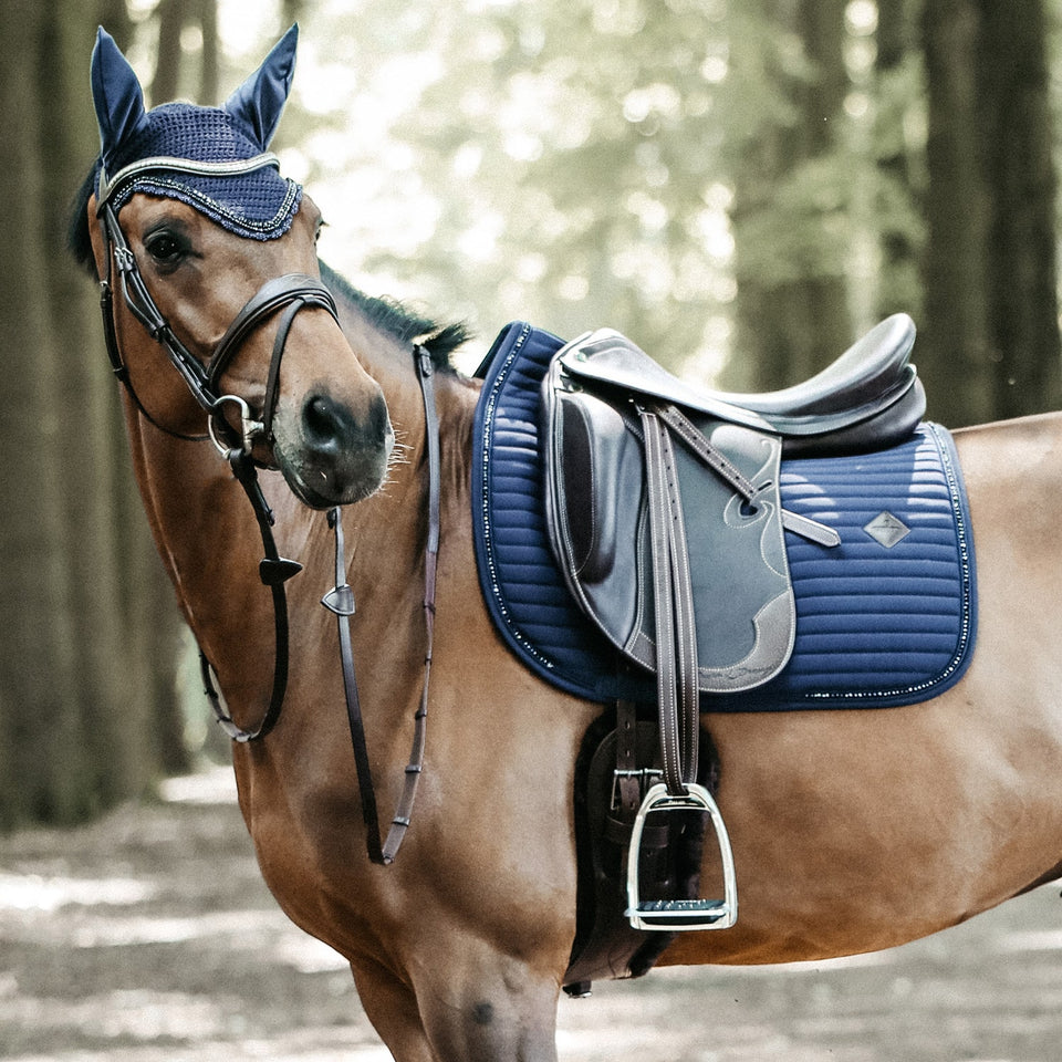 Kentucky Horsewear Pearls Dressage Saddle Cloth - Navy