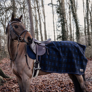 Kentucky Horsewear Heavy Fleece Quarter Rug - Navy Check
