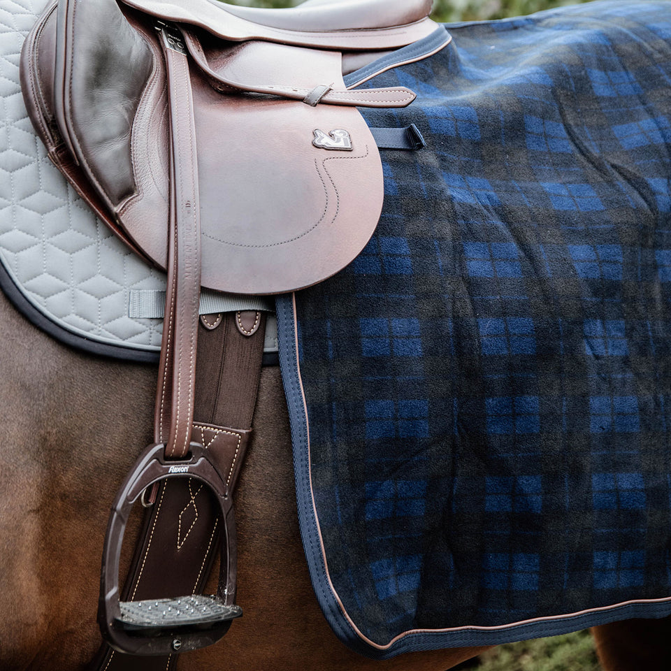 Kentucky Horsewear Heavy Fleece Quarter Rug - Navy Check