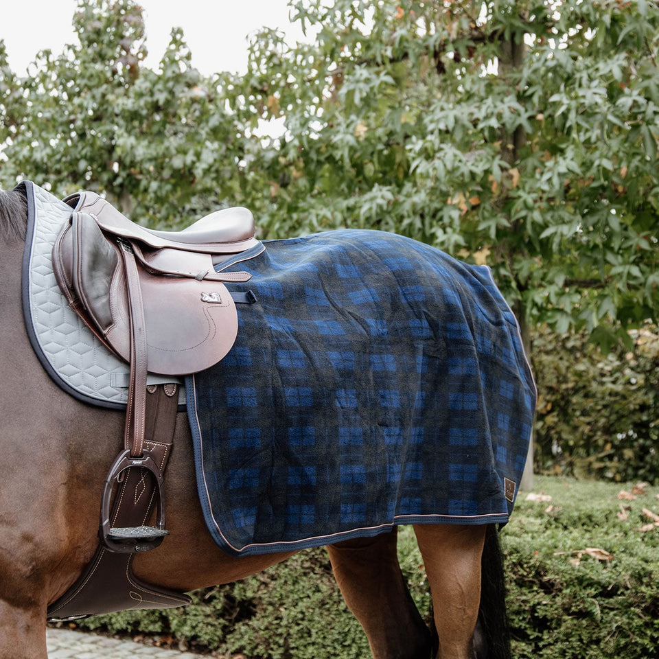 Kentucky Horsewear Heavy Fleece Quarter Rug - Navy Check